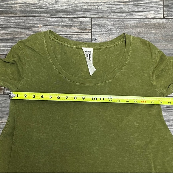 Free People Green Melrose Swing Tunic Top Size Small Green Oversized Raw Edges - Picture 13 of 16